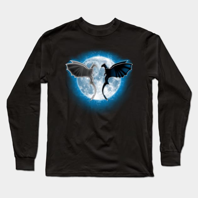 Moon Dragons Long Sleeve T-Shirt by Andriu